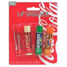 Lip Smacker Colección Coca Cola, bálsamo labial para niños - Coca Cola, Coke Vanila, Sprite, Orange Fanta