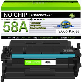 greencycle 1PK [NO CHIP] Compatible Black Toner Cartridge Replacement for HP 58A CF258A [NO Chip] Use with Laserjet Pro M404dn M404n M404dw MFP M428fdw M428dw M428fdn M406 M430 M404 M428 M304 Printer