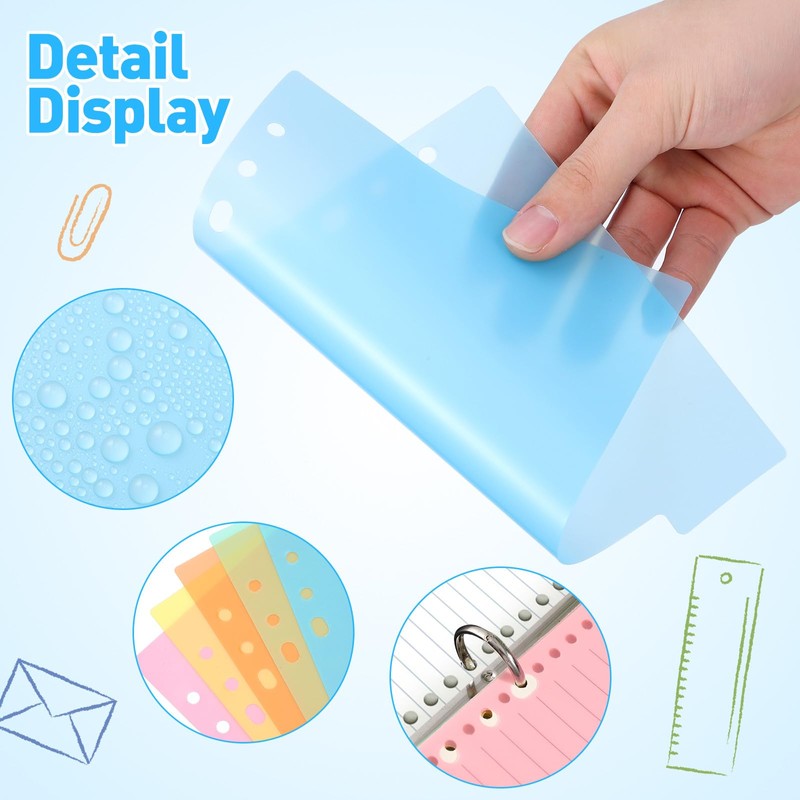 DIYEAH 10 PCS Tab Sorter 6 Holes Plastic Label Index