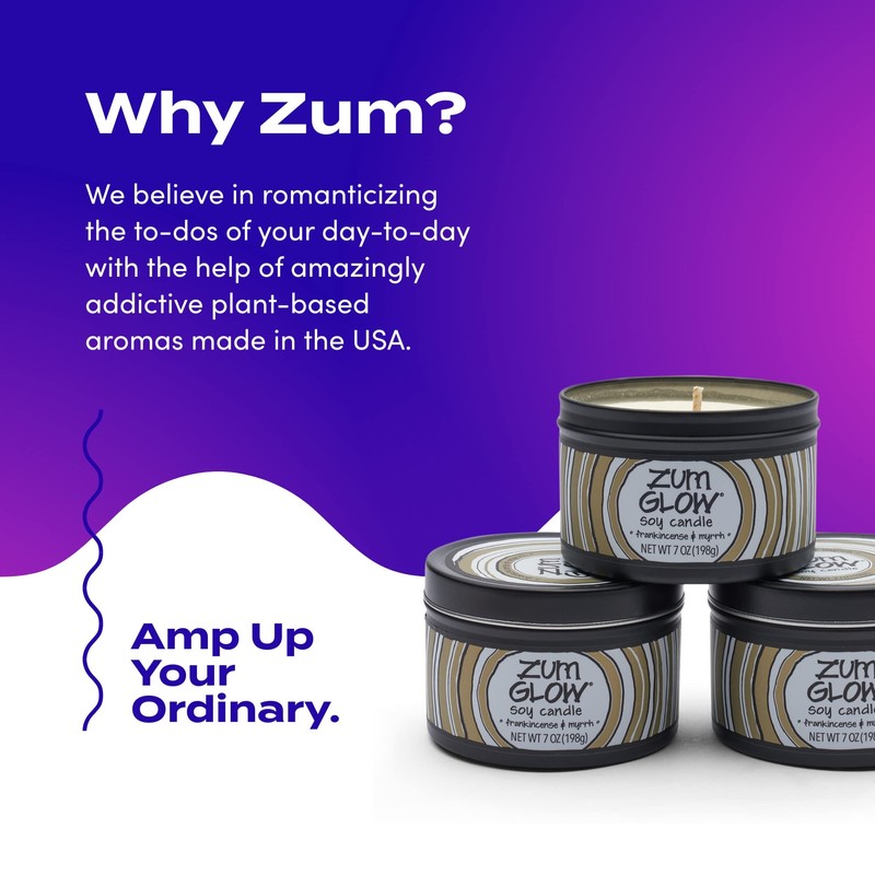 Zum Glow Soy Candle - Frankincense and Myrrh - 7