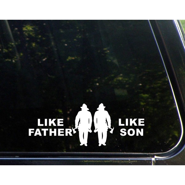 Diamond Graphics Like Father Like Son Firefighter (8-3/4" X 3-1/4") Die Cut Decal Bumper Sticker for Windows, Cars, Trucks, Laptops, Etc.