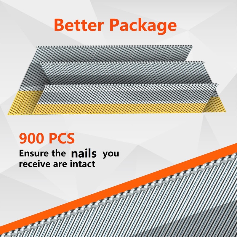 SITLDY 15 Gauge DA Angled Finish Nails, 34-Degree, 900-Pack (2-1/2",