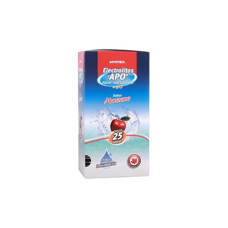 Electrolitos Apo C/25 Sobres Sabor Manzana
