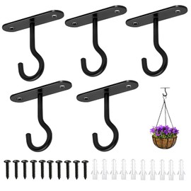 COWANIEE 5 Pcs Ceiling Hooks for Hanging Plants, Plant Hook & Hangers, Metal Plant Bracket Iron Lanterns Hangers for Bird Feeders Planters Lanterns
