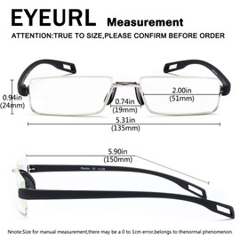 Reading Glasses Half-Frame Computer Readers for Men and Women +1.75 Anti-blue Lightweight Quality Thin Optics Eyeglass