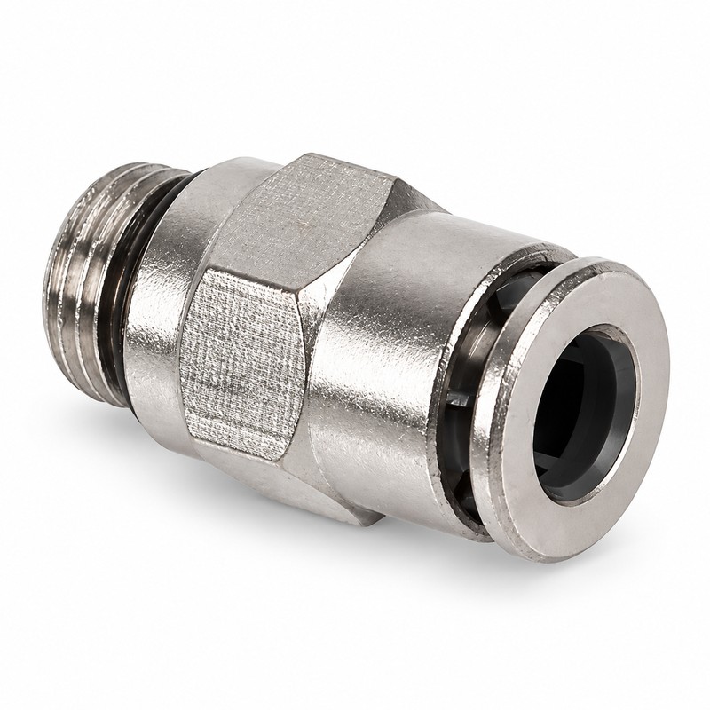 5-Pack PC-G Nickel-Plated Brass Pneumatic Push-to-Connect Fittings, 4–12 mm Tube,