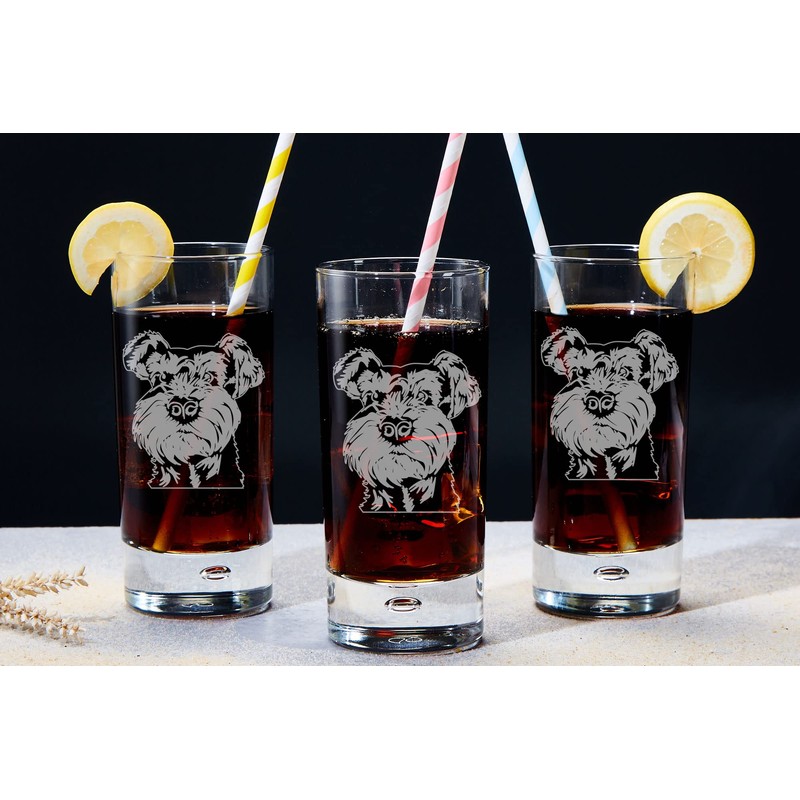 personalisedstore.co.uk Miniature Schnauzer Engraved Highball Drinking Glass