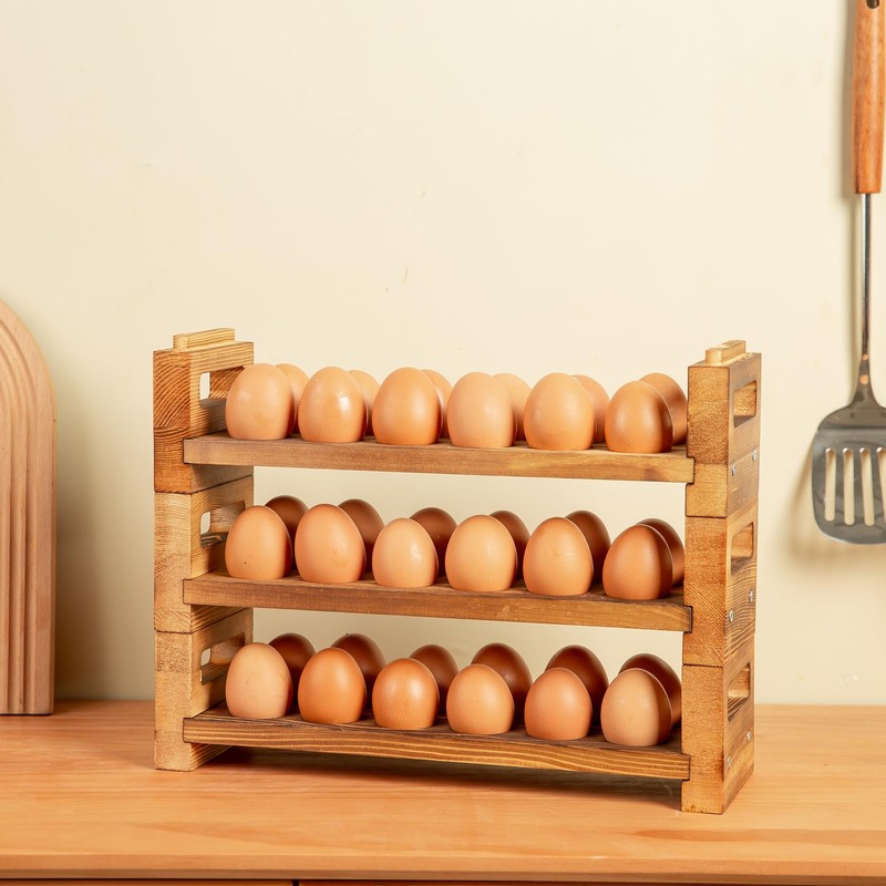 Yqlinnn Egg Holder Countertop, 3-Tier Egg Storage for Countertop Organizer,