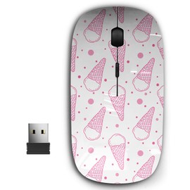 2.4G Ergonomic Portable USB Wireless Mouse for PC, Laptop, Computer, Notebook with Nano Receiver ( Ice Cream )