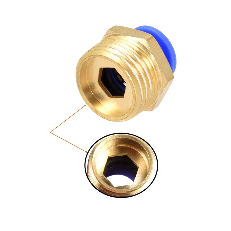 sourcing map Straight Pneumatic Push to Quick Connect Fittings G3/8