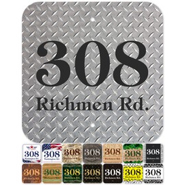 House Address Sign, House Number Plaque, 12x12, .040 Aluminum, 20 Font Styles, Reflective Option, USA Made by My Sign Center (Square - Diamond Metal)