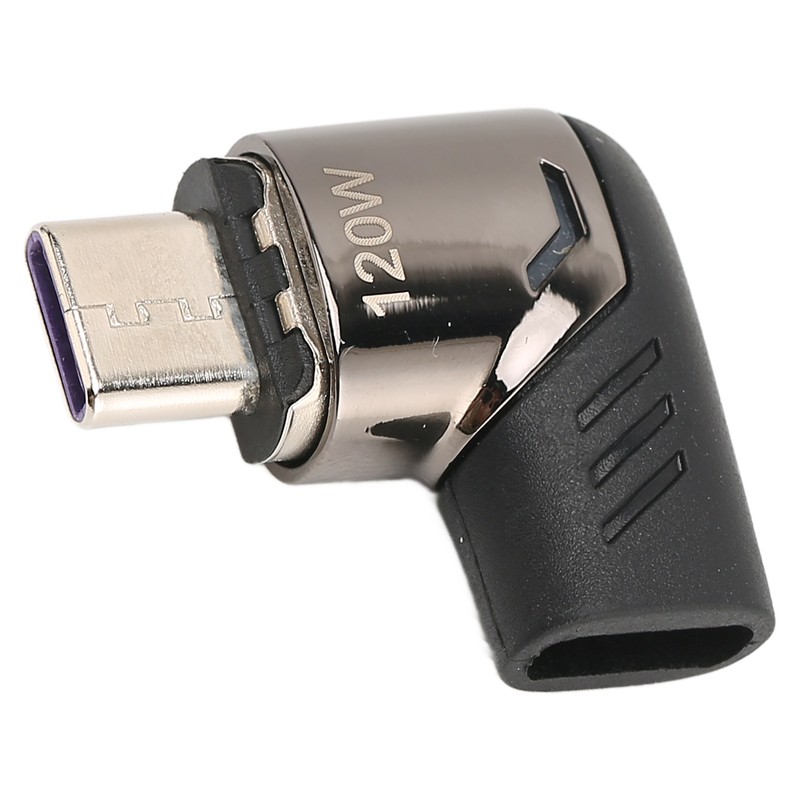 USB C Magnetic Adapter Right Angle with Light PD 120W