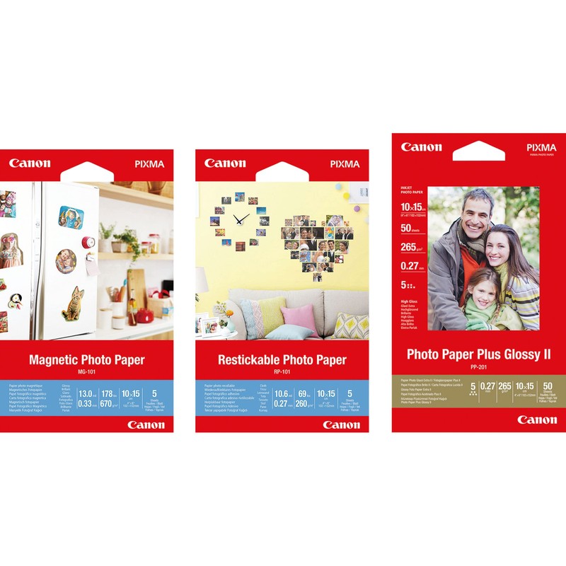 Canon Magnetic Photo Paper, Restickable Photo Paper, & Photo Paper