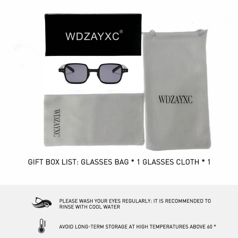WDZAYXC Small Square Sunglasses for Men and Women, Classic Rectangular