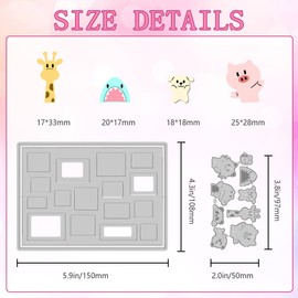 DELORIGIN 3D Window Background Cutting Dies Made of Carbon Steel with Cartoon Animals Frame Stencils Embossing Stencils Frame Cutting Dies 2025 for Wedding Crafts Photo Album Embossing Festival