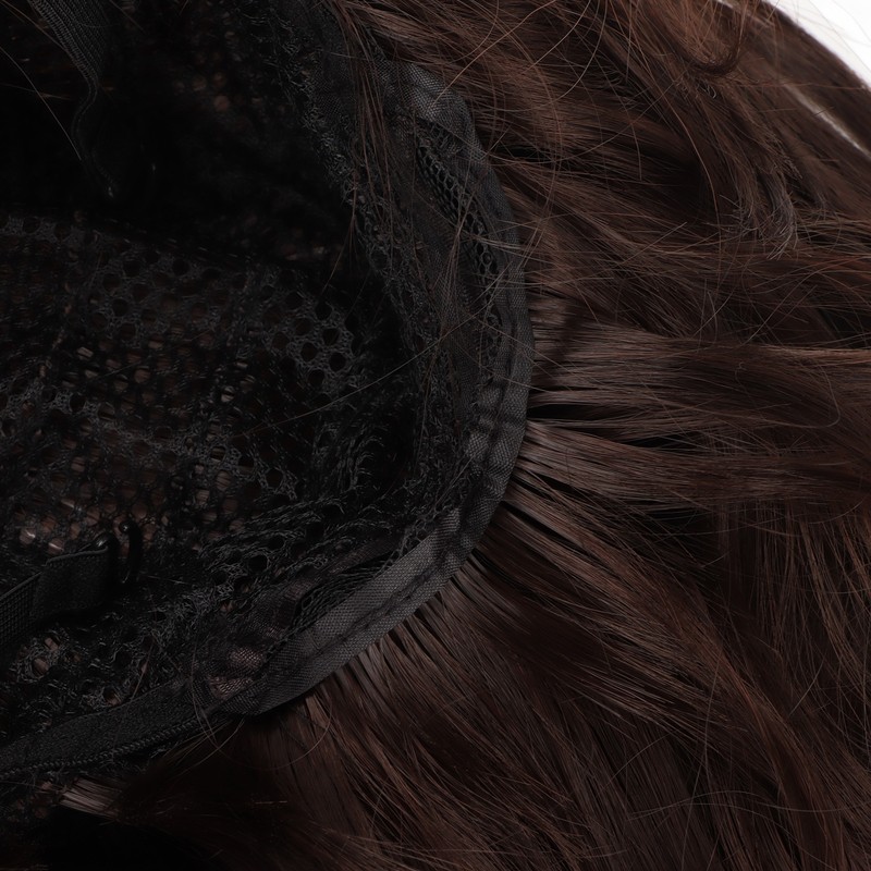 Men Wig Short Brown Straight Breathable Inner Mesh Soft Fluffy