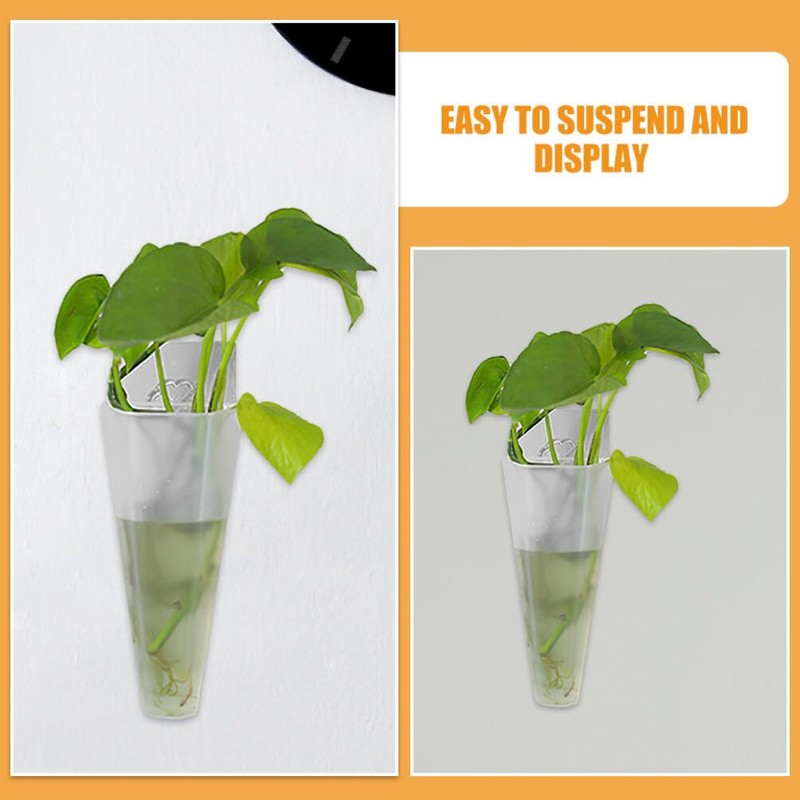 Toddmomy 2pcs Wall Mounted Plant Terrariums Cone Shaped Hanging Planter
