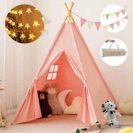 RongFa Teepee Tent for Kids-Portable Children Play Tent Indoor Outdoor (Pink)