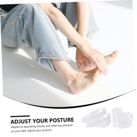 Ipetboom 1 Set Invisible Height Increase Insole with Lifting Socks and Breathable Heel Protectors Cushion with Venting Holes for Shock Absorption and Comfort