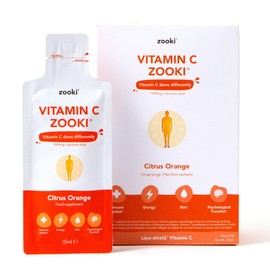 Zooki 1000mg Liposomal Vitamin C Liquid Sachets | 4X Higher Absorption | Ultimate Immunity, Energy, Skin Support | Vegan, Natural Ingredients (Citrus Orange Flavour, 14 Servings)