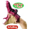 Schylling Dinosaur (T-Rex) Stretchy Hand Puppets Green, Brown & Red