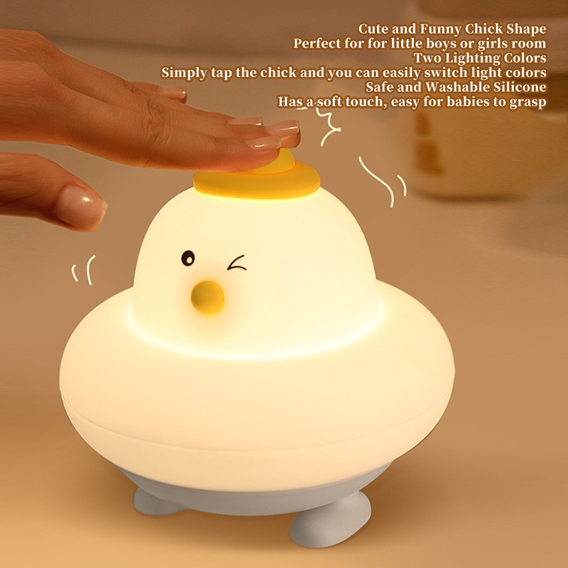 LED Night Light Cute Chick Shape Warm and White 2