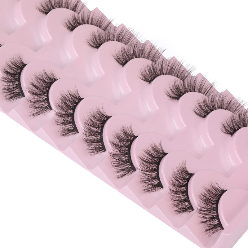 FANXITON Half Lashes Natural Look Wispy 10 Pairs Cat Eye