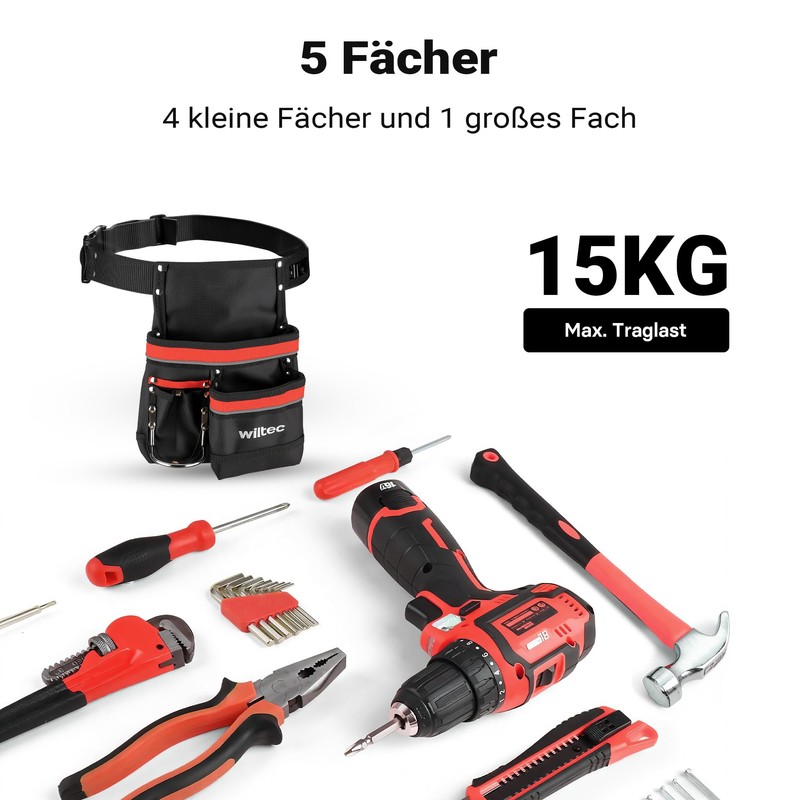 Wiltec Tool Belt Bag 25 x 30 cm up to