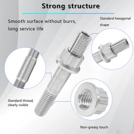 BIGLKNM Titanium Cylinder Head Studs Nuts Compatible with Yamaha Blaster 200 YFS200 YZ125 YZ125X YZ250 12 Point Stud Bolt Nut Kit Set