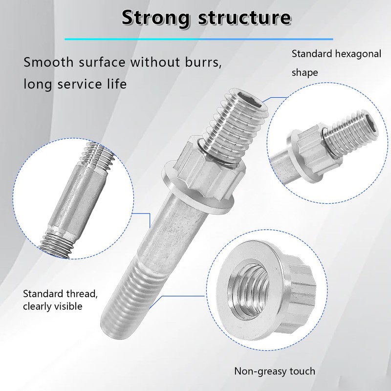 BIGLKNM Titanium Cylinder Head Studs Nuts Compatible with Yamaha Blaster