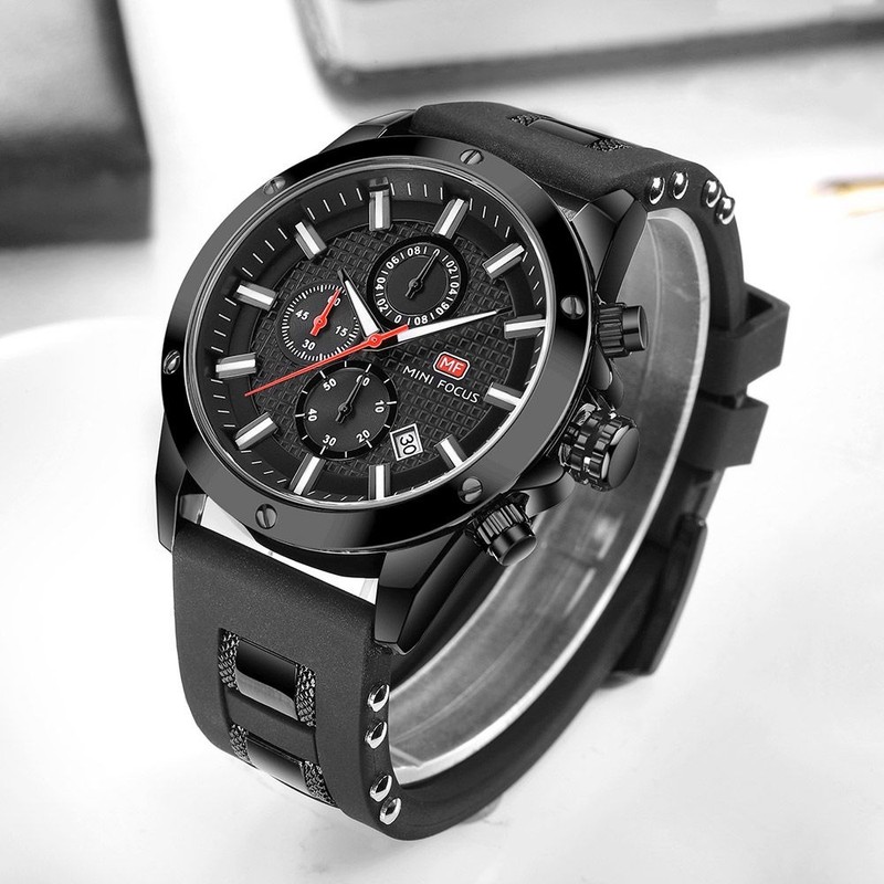 Minifocus 미니포커스 남성 러버메탈밴드 손목시계 MF0089G Minifocus Men's Rubber Metal