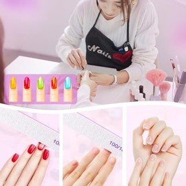 Limas de Uñas (Paquete de 30), Limas de Esmeril de Doble Cara de Grano 100/180 para Uñas Naturales y Acrílico, Manicura Reutilizable para Mujeres y Ho