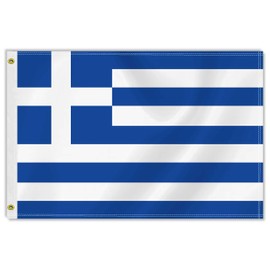 2×3 FT Greece Flag,Medium 60×90 CM Greek Outdoor Banner,100D Decor,Doube Side Printing For Patio Garden With Brass Gromment