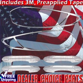 Torox 2013-2016 Ford Fusion Chrome Door Handle COVERS No Smart Key + Taillight Bezels