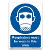 Respirators must be worn in this area Sign - A4