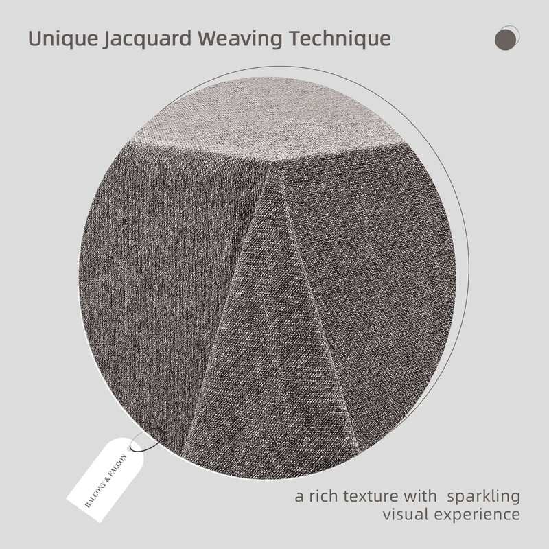 BALCONY & FALCON Jacquard Imitation Linen Rectangular Waterproof Tablecloth Used