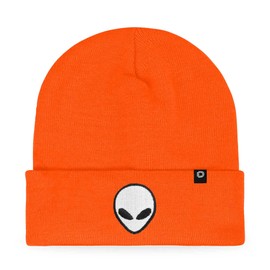 DALIX Winter Cap E.T. Alien Beanie Embroidered Hat in Neon Orange
