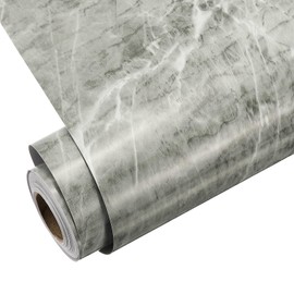 PATIKIL Marble Contact Paper, 78.7x15.8 Inch Wallpaper Peel Stick Countertop Self Adhesive Top Covers for Kitchen Cabinets Bathroom Sticker Vinyl Film Counter, Gray