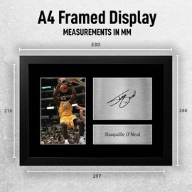 HWC Trading FR A4 Shaquille O'Neal LA Lakers Gifts Printed Signed Autograph Picture for Basketball Memorabilia Fans - A4 Framed