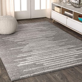 JONATHAN Y MOH205B-3 Aya Berber Stripe Geometric Indoor Farmhouse Area-Rug Bohemian Minimalistic Striped Easy-Cleaning Bedroom Kitchen Living Room Non Shedding, 3 X 5, Gray,Cream