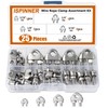 ISPINNER 25pcs Stainless Steel Wire Rope Cable Clip Clamp Assortment