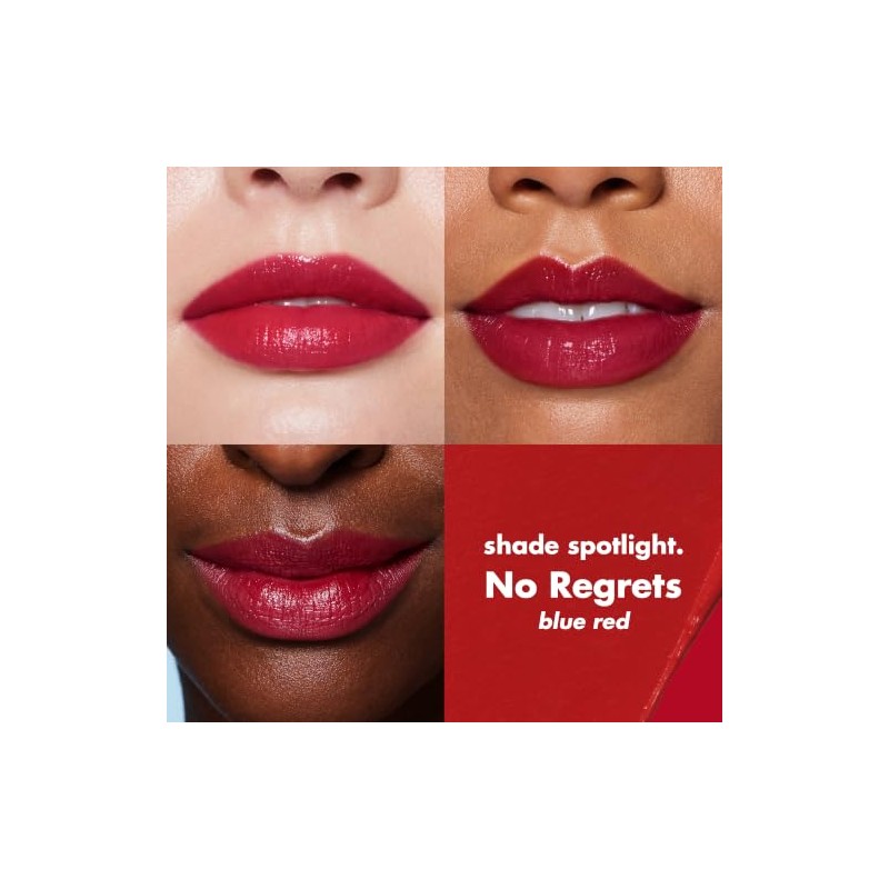 e.l.f. Cosmetics O Face Labial Satinado No Regrets Rojo Intenso