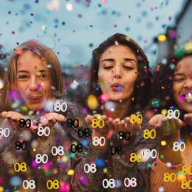 80th Birthday Confetti, 30g Black Gold Silver Table Confetti, Metallic Glitter Foil Table Confetti Sequins for 80 Years Birthday Party Anniversary Table Party Decorations