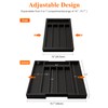 Bamboo Kitchen Drawer Organizer Tray Black Expandable Spoon Silverware Organizer