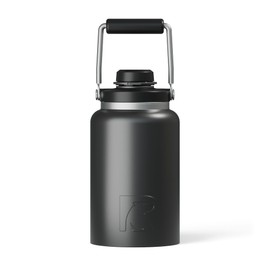 RTIC Half Gallon Outback Jug, Stainless Steel, Insulated Water Bottle with Lid and Handle, BPA-Free, Double Wall Vacuum Insulation, Ceramic Lined, Black