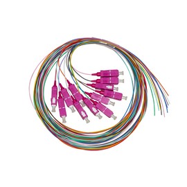 LINK LKSC12PT4 2m Pigtail Optical Fiber Cable Multi Colour SC OM4 Simplex (Pack of 12)
