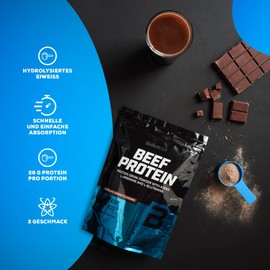BioTechUSA Beef Protein, 87% hydrolysiertes Protein-Peptid-Formel, Laktose- und Gluten-frei, fettarm, zuckerfrei, Paleo-Diät-freundlich, 500 g, Schoko-Kokos
