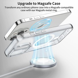 Aothey Metal Rings Compatible with Magsafe Sticker (White)