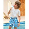 BesserBay Little Boys Summer Blue Shark Adjustable Drawstring Stretch Swim