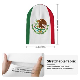 Mexico Flag Beanie Hat for Men Women Winter Warm Beanie Cap Knitted Slouchy Sleep Hats Skull Cap